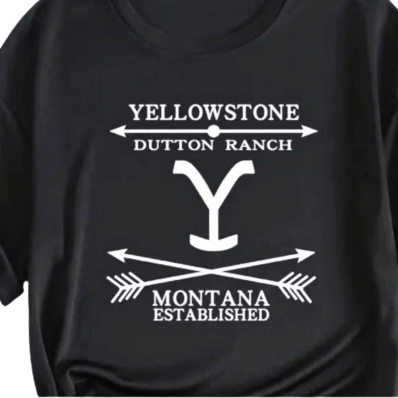Black Yellowstone Shirt Dutton Ranch Montanna Established Womens Large Tee Shirt - Picture 4 of 4